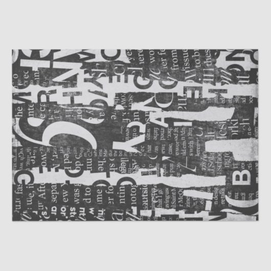 Mousseline Collage de texte Art Découpage ou papier de tissus (Recto)