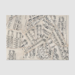 Mousseline Collage vintage papier de musique