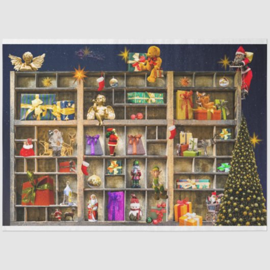 Mousseline Collection Décor de Noël Papier Tissu Découpage (Recto)