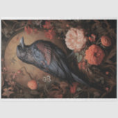 Mousseline Corbeau en fleurs 2 papier découpage (Recto)