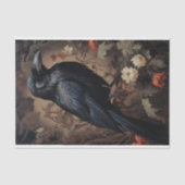 Mousseline Corbeau en fleurs 4 papier découpage (Recto)