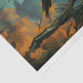 Mousseline Corbeau en paysage Éffrayant 1 papier découpage (Détail)