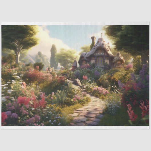 Mousseline Cottage enchanté 1 Papier de découpage (Recto)