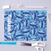 Mousseline Crabes bleus en papier de tissus (Artisanat)