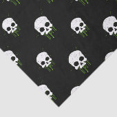 Mousseline Crâne avec papier de tissus à gouttes vertes (Détail)