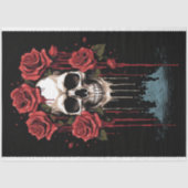 Mousseline Crâne avec Roses à goutte 4 papier découpage (Recto)