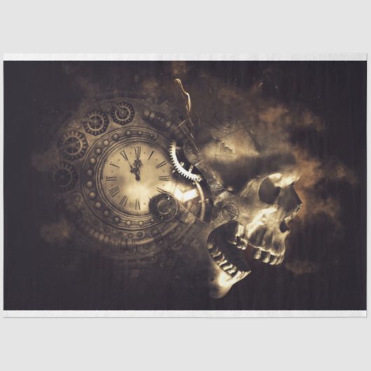 Mousseline Crâne minuit 13 Découpage papier tissu (Recto)