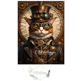 Mousseline Cute Cat Steampunk Hat Tissue paper Tissuepapier