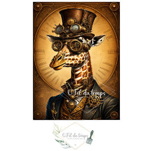 Mousseline Cute Girafe Steampunk Hat Tissue paper Tissuepapier