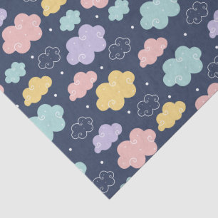 Mousseline Cute Kawaii Cloud Motif Tissu papier