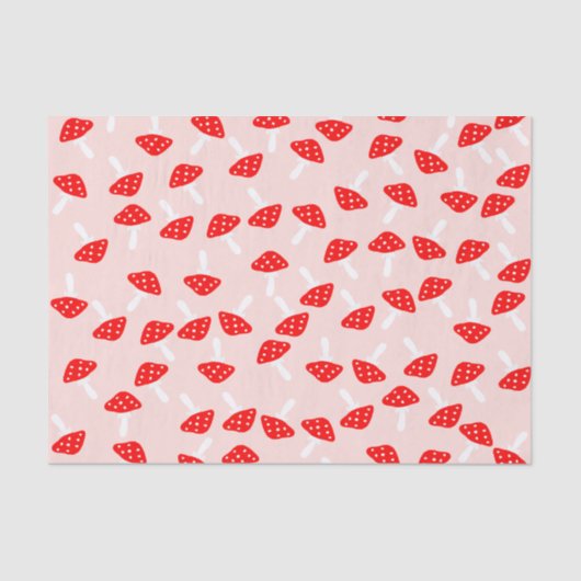Mousseline Cute Toadstool Champignons Papier Tissu (Recto)