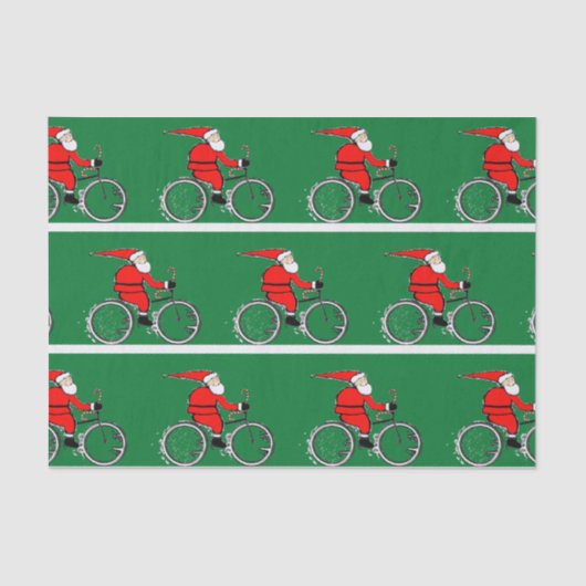Mousseline Cyclisme Noël Vacances Biker Tissu Papier (Recto)