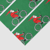 Mousseline Cyclisme Noël Vacances Biker Tissu Papier (Détail)