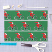 Mousseline Cyclisme Noël Vacances Biker Tissu Papier (Artisanat)