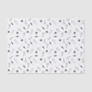 Mousseline Dainty Blue Floral   Papier Tissu Imprimé Personna