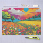 Mousseline Daisy Delight Pop Art Blossoms papier découpage (Artisanat)