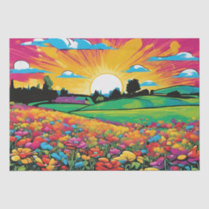 Mousseline Daisy Delight Pop Art Blossoms papier découpage