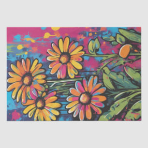 Mousseline Daisy Delight Pop Art Blossoms papier découpage