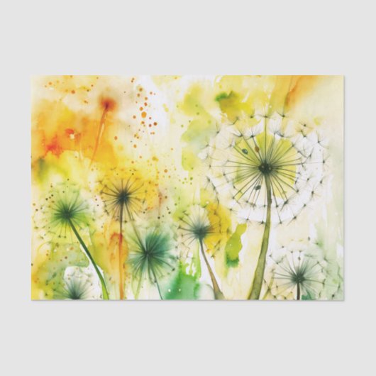 Mousseline DANDELIONS papier découpage (Recto)