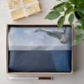 Mousseline Dauphins Saut Ocean Wave Decoupage Papier de tissu (Cadeau)