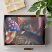 Mousseline Découpage Alice parmi les champignons Papier Tissu (Cadeau)