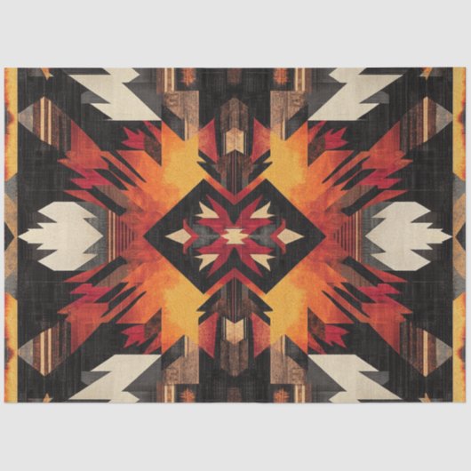 Mousseline Découpage Création de papier peint amérindien (Recto)