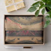 Mousseline Découpage en vieux papier gothique céleste (Cadeau)