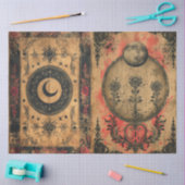 Mousseline Découpage en vieux papier gothique céleste (Artisanat)