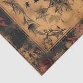 Mousseline Découpage en vieux papier gothique céleste (Détail)