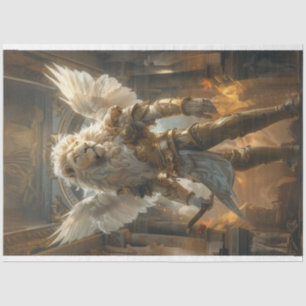 Mousseline Découpage Majestic Guardian Lion Leo Tissu Papier