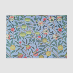 Mousseline Découpage papier de tissus bleu William Morris