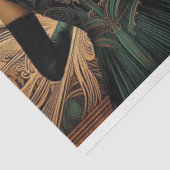 Mousseline Découpage Papier Tissu Art Déco Dame (Détail)