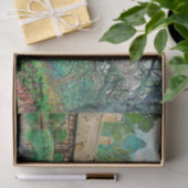 Mousseline Découpage paysage, papier de tissus (Cadeau)