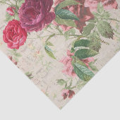 Mousseline Découpage Rose antique & papier de tissus rose fon (Détail)