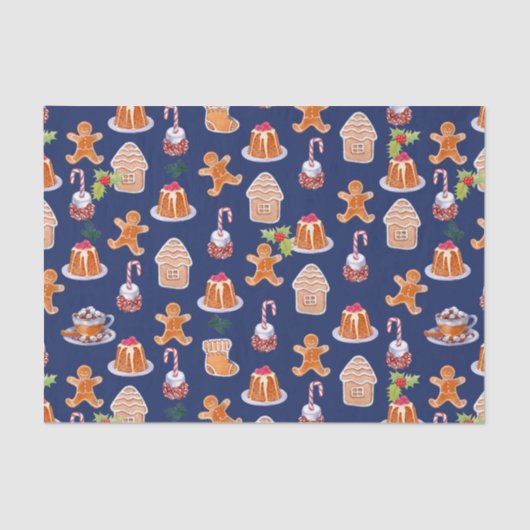 Mousseline Desserts de Noël Papier Tissu (Recto)