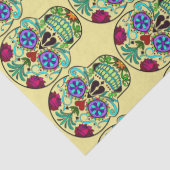 Mousseline Dia de los Muertos Sugar Crâne Tissu Papier (Détail)