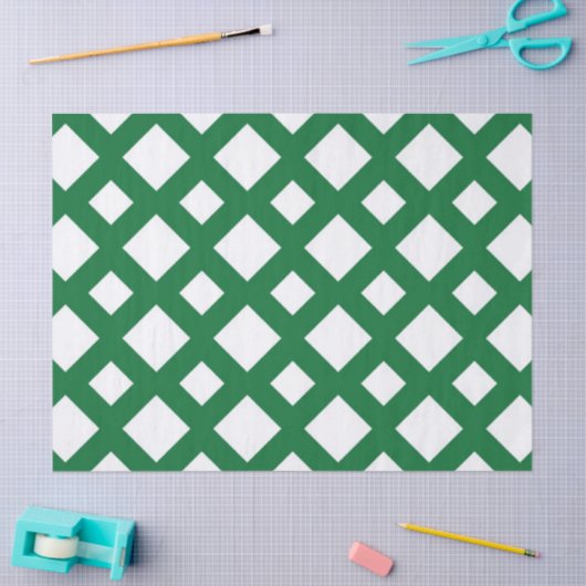 Mousseline Diamants blancs sur papier de tissus verts (Artisanat)