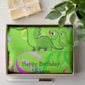 Mousseline Dinosaur Joyeux Anniversaire Tissu Papier (Cadeau)