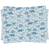 Dinosaur Motif Papier Tissu Bleu