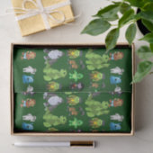Mousseline Dix Petits Monstres Papier Tissu (Vert) (Cadeau)