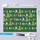 Mousseline Dix Petits Monstres Papier Tissu (Vert) (Artisanat)