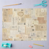 Mousseline Document antique Ephemera papier tissu (Artisanat)