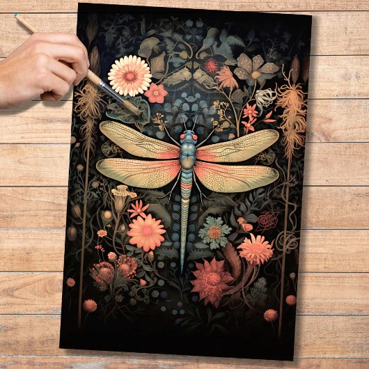 Mousseline Dragonfly in Florals 4 Decoupage Papier