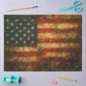 Mousseline Drapeau américain Papier découpage drapeau abstrai (Artisanat)