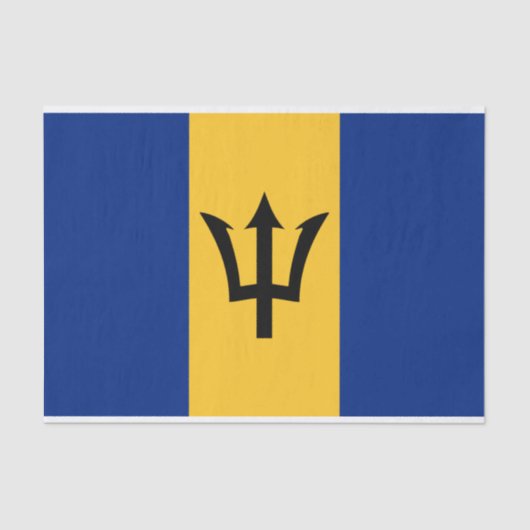 Mousseline Drapeau de la Barbade papier de tissus (Recto)