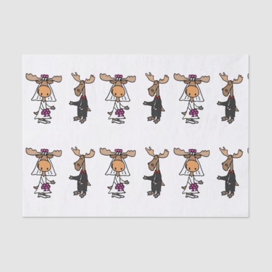 Mousseline Drôle Moose Mariage papier papier (Recto)