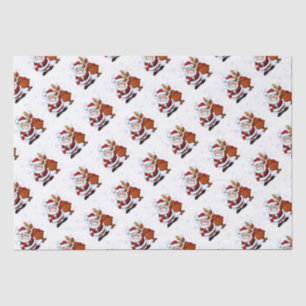 Mousseline Drôle Père Noël & Rudolph Papier Tissu