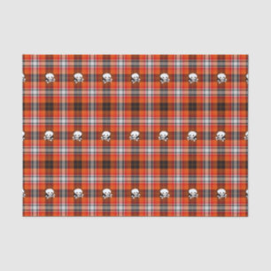 Mousseline Ecosse goth crânes papier de tissu plaid
