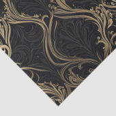 Mousseline Elégance dorée sur papier découpage noir (Détail)