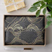 Mousseline Elégance dorée sur papier découpage noir (Cadeau)